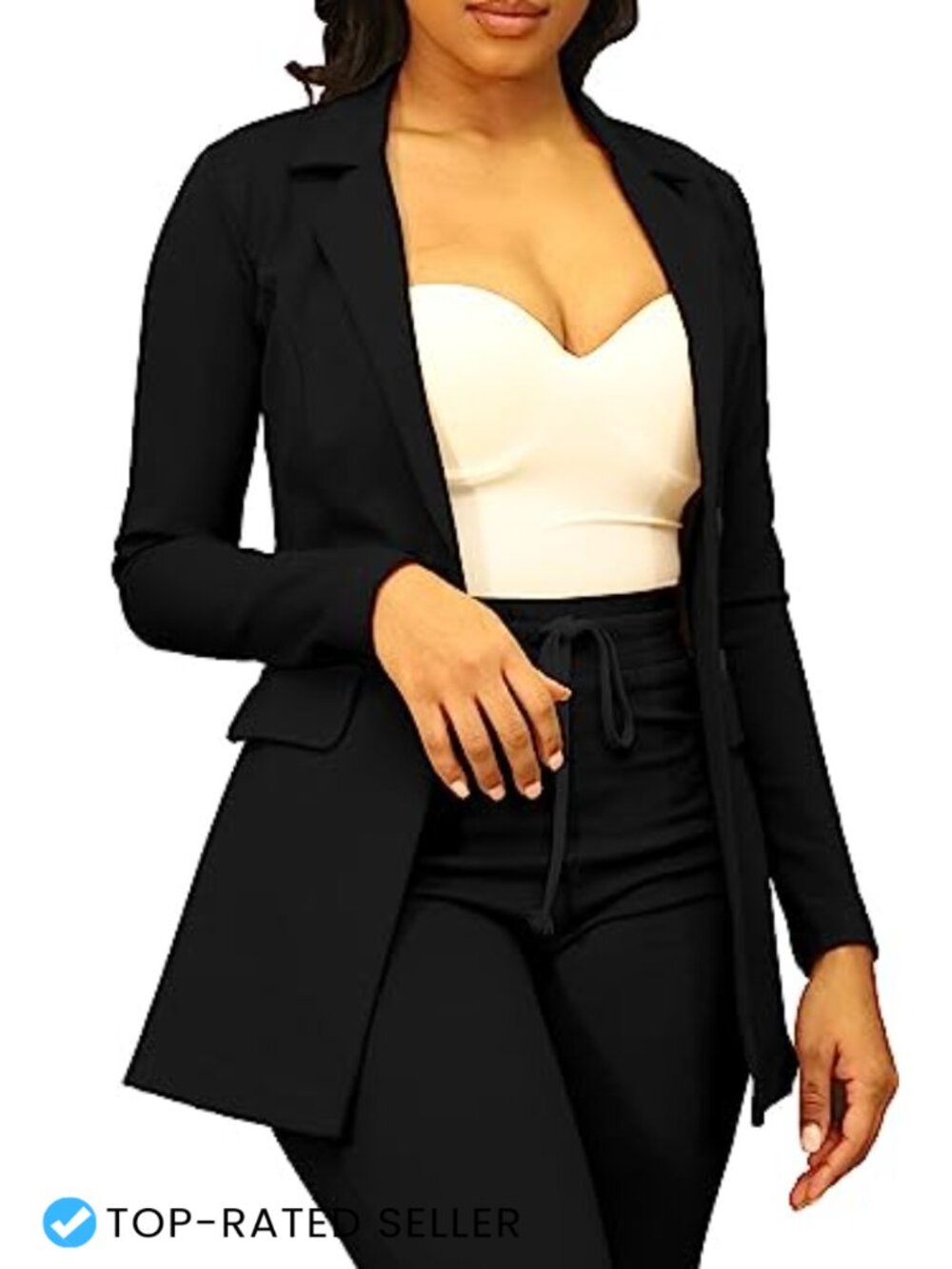 Women's Long Sleeve Business Blazer Rayon Nylon Spandex